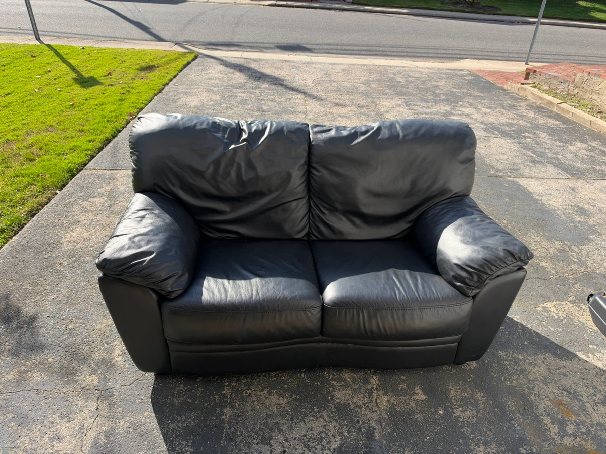 Italian leather loveseat