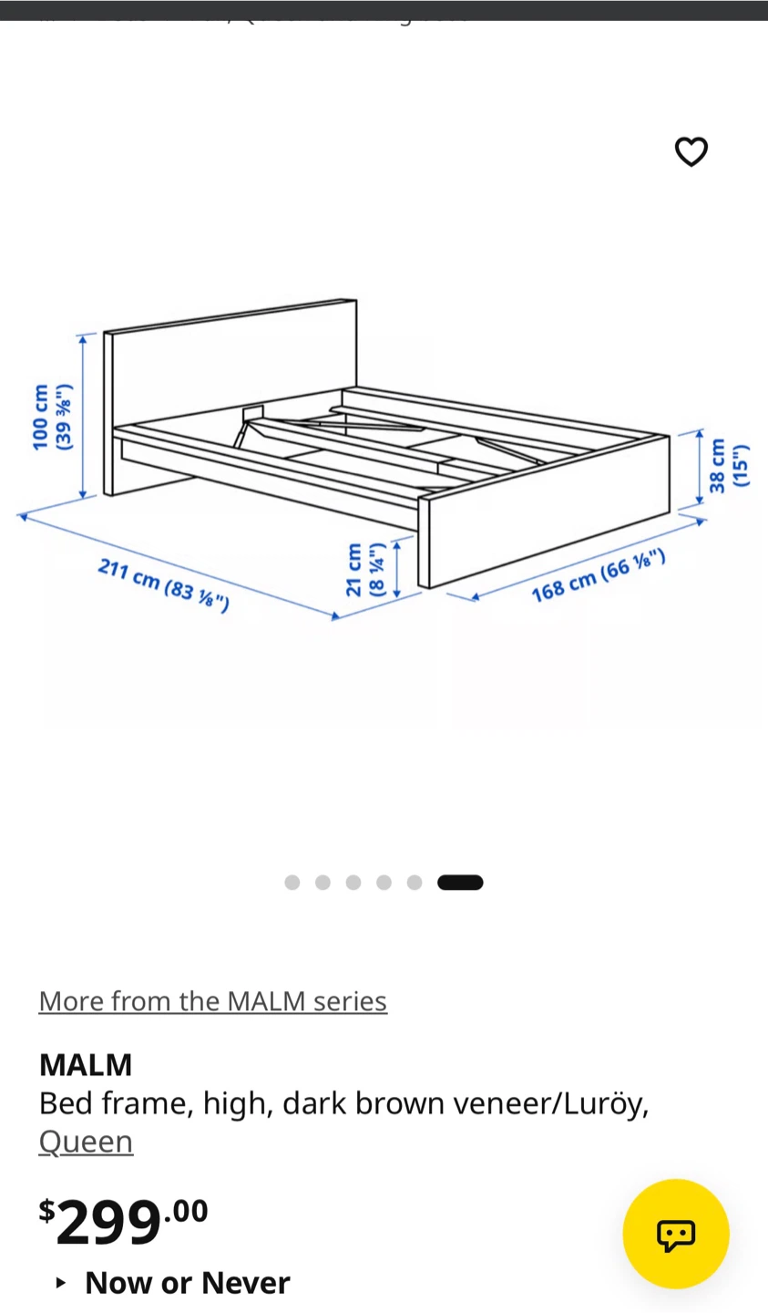 IKEA MALM Queen Bed Frame + mattress- Dark Brown - photo 2