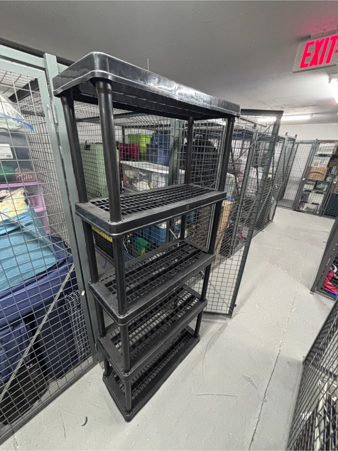 Black Plastic Storage Shelving Unit - photo 5