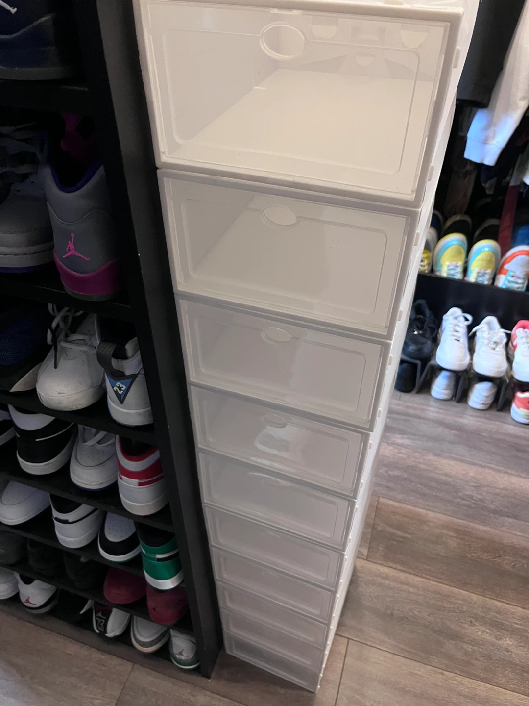 Stackable Clear Plastic Shoe Storage Boxes