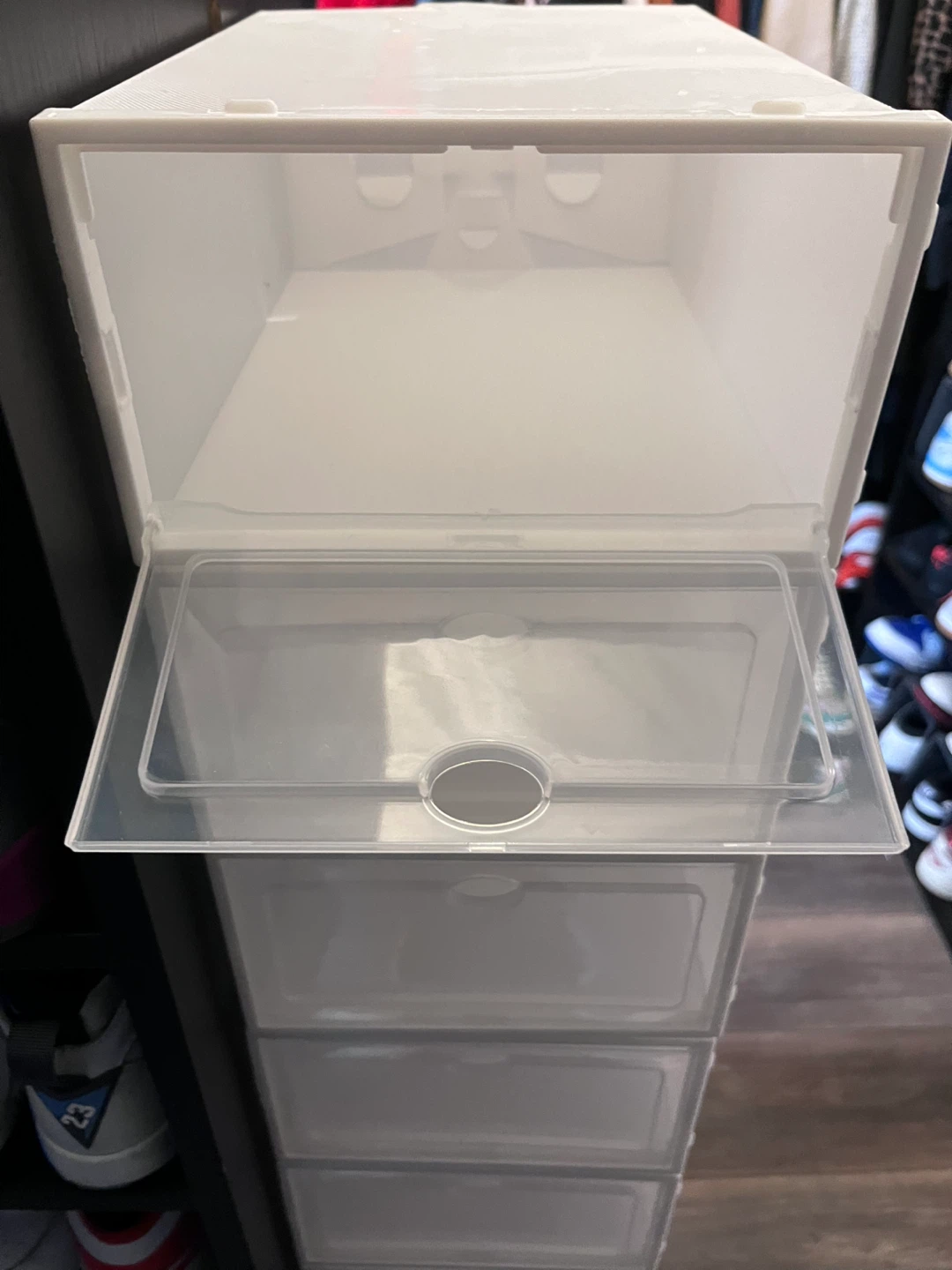 Stackable Clear Plastic Shoe Storage Boxes - photo 2