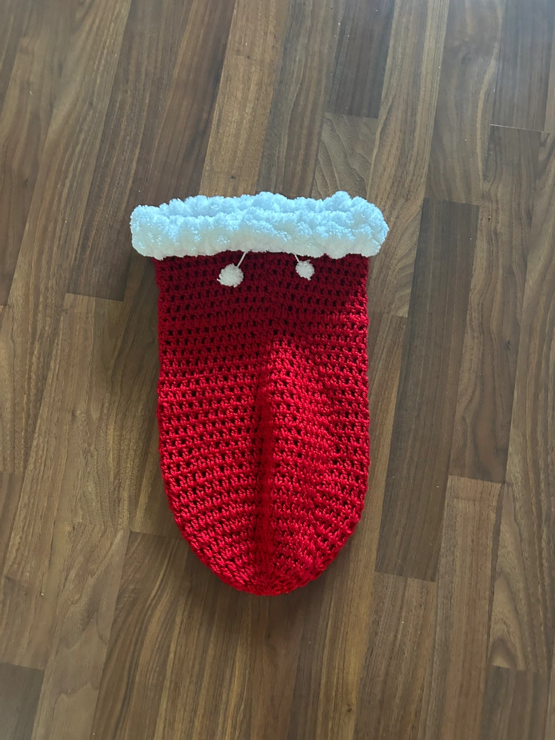 Hand-crocheted Christmas stocking