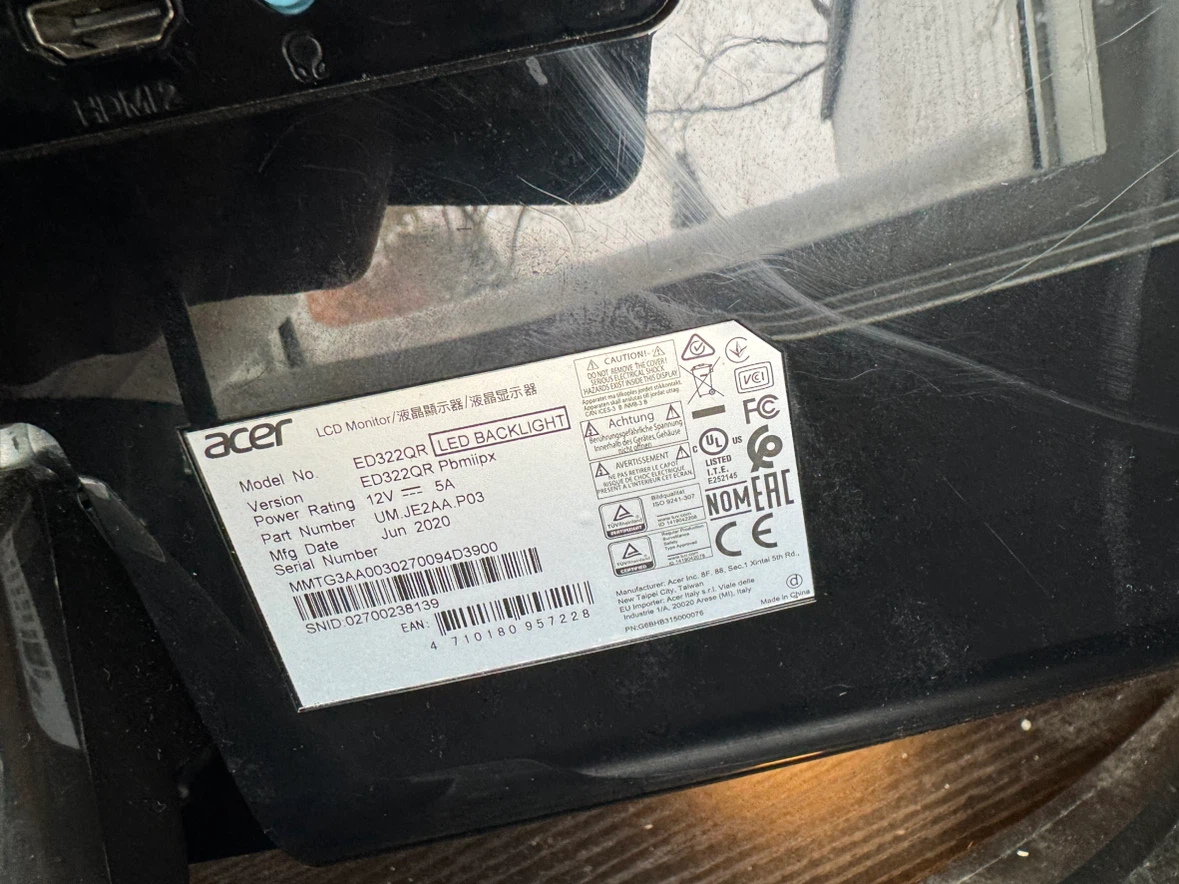 Acer ED322QR Curved LCD Monitor 31.5’’ - photo 3