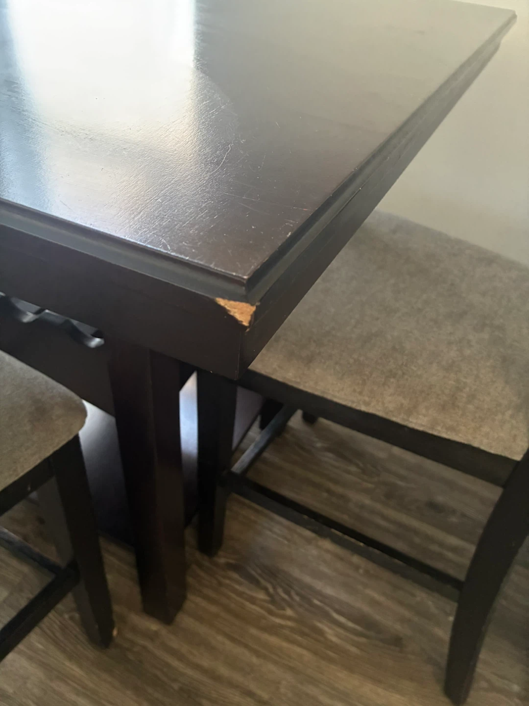 Dark Wood Dining Table and Two Chairs - photo 2