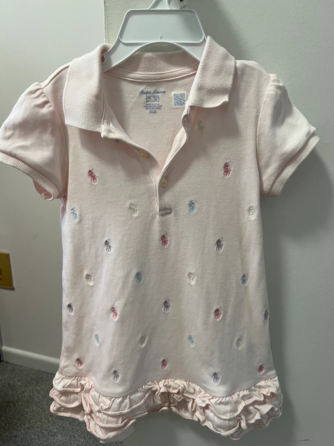 Ralph Lauren Baby Girl Ruffled Polo Dress and Bloomer - 24M
