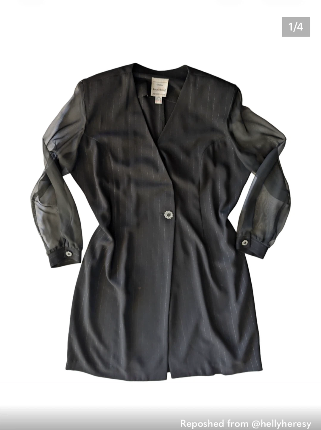 Joseph Ribkoff Black Pinstripe Blazer, Size 18