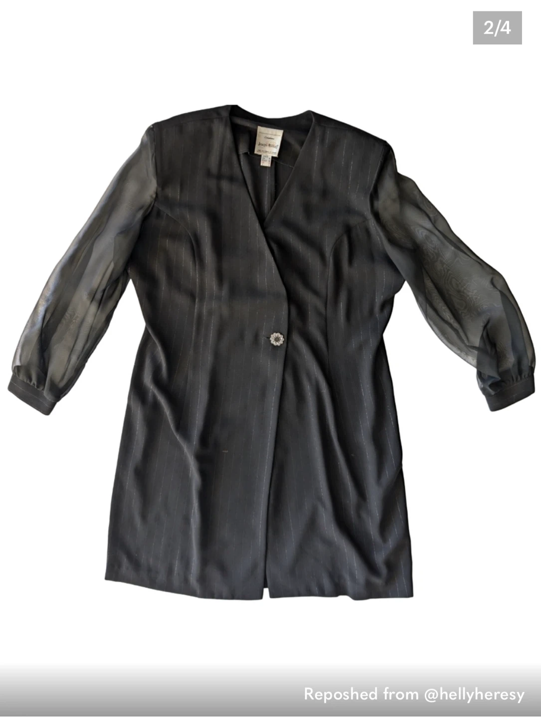 Joseph Ribkoff Black Pinstripe Blazer, Size 18 - photo 2