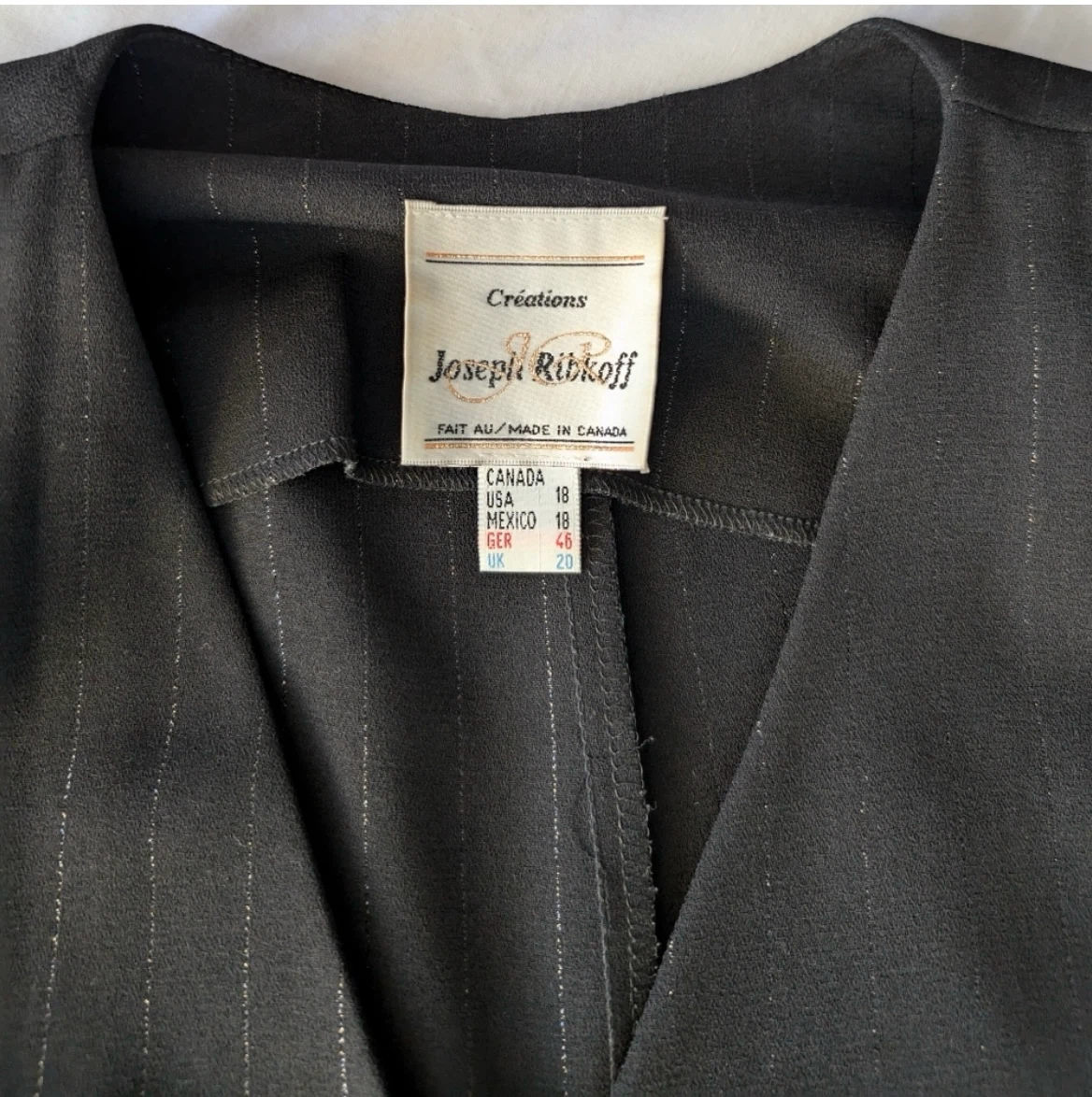 Joseph Ribkoff Black Pinstripe Blazer, Size 18 - photo 4