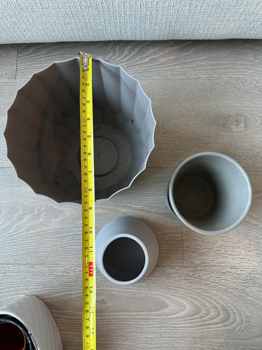 Set of 3 Grey Plant Pots - photo 3