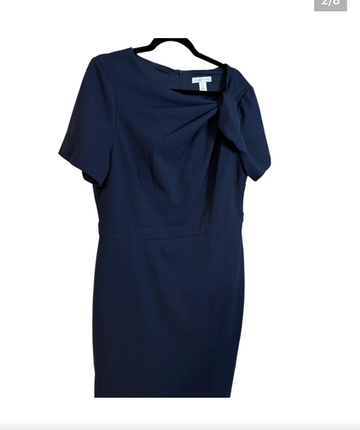 London Times Navy Blue Dress with Bow detail - photo 2