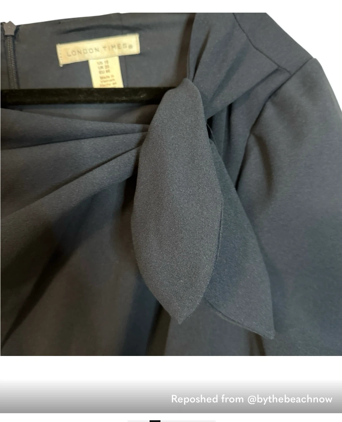 London Times Navy Blue Dress with Bow detail - photo 3
