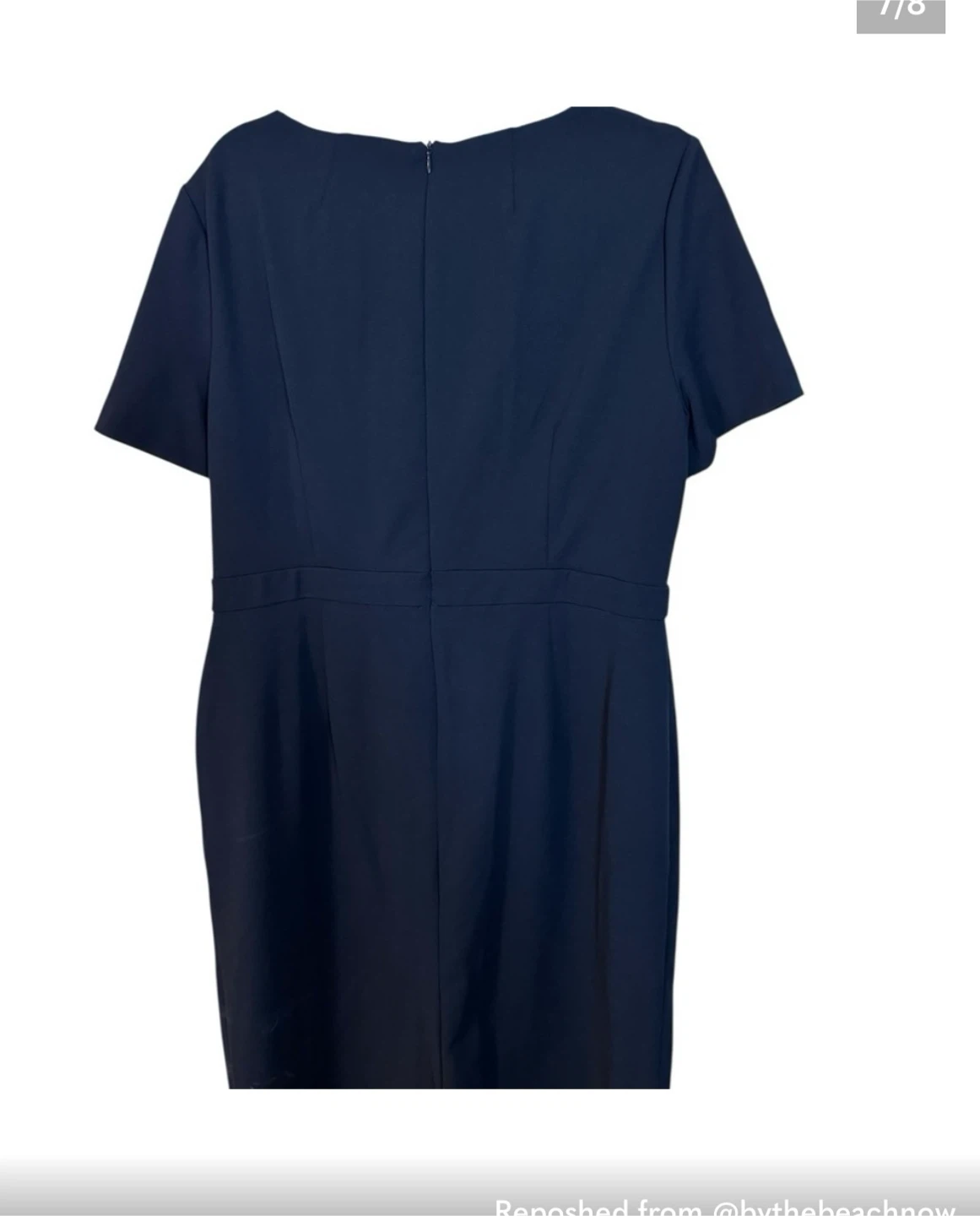 London Times Navy Blue Dress with Bow detail - photo 4