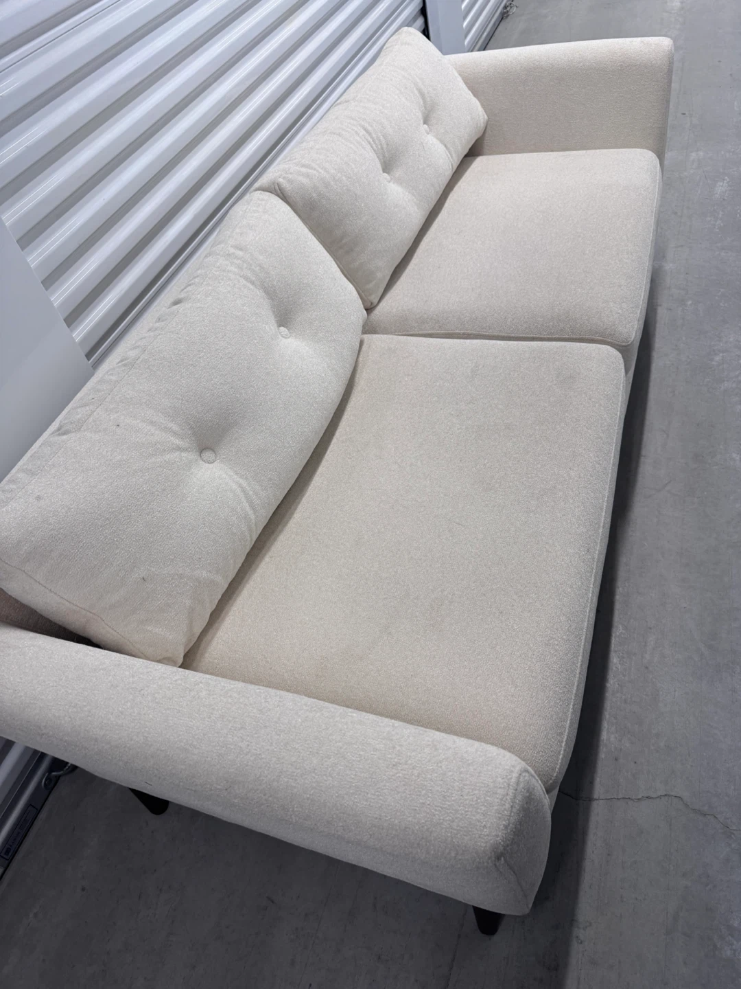 Cream Mid-Century Modern Sofa