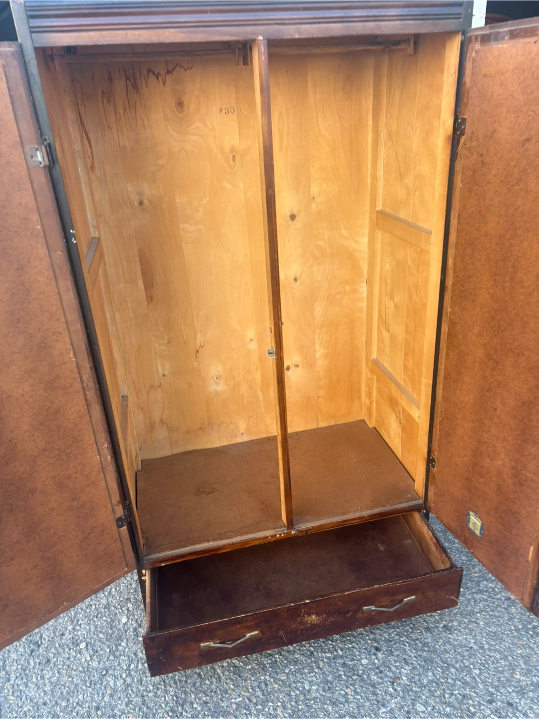 Free delivery antique Vintage Wooden Armoire with Mirror - photo 4