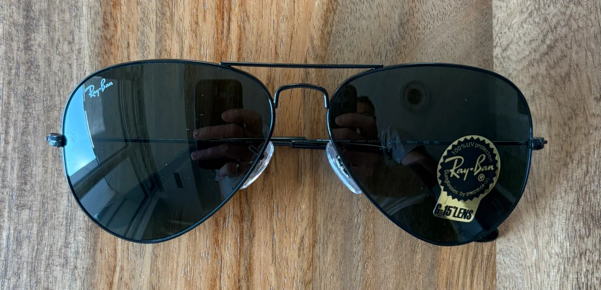 NEW Ray-Ban Classic Aviator RB3025 Black Sunglasses - photo 2