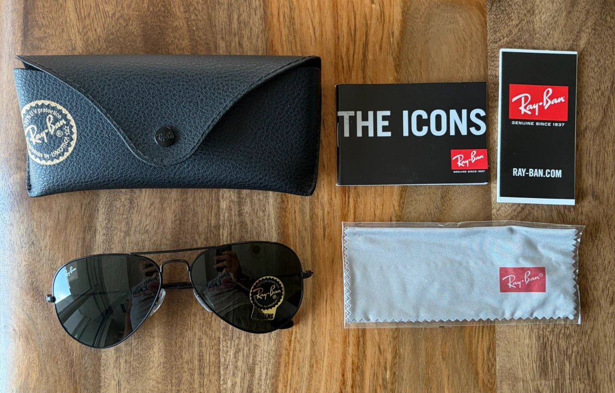 NEW Ray-Ban Classic Aviator RB3025 Black Sunglasses - photo 4
