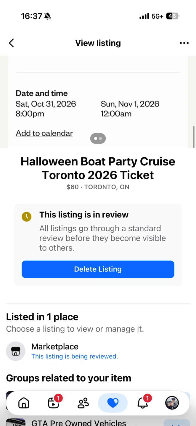 Halloween Boat Party Cruise Toronto 2026 Ticket