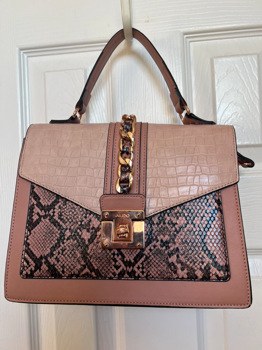 ALDO Pink Crossbody Bag with Chain Detail