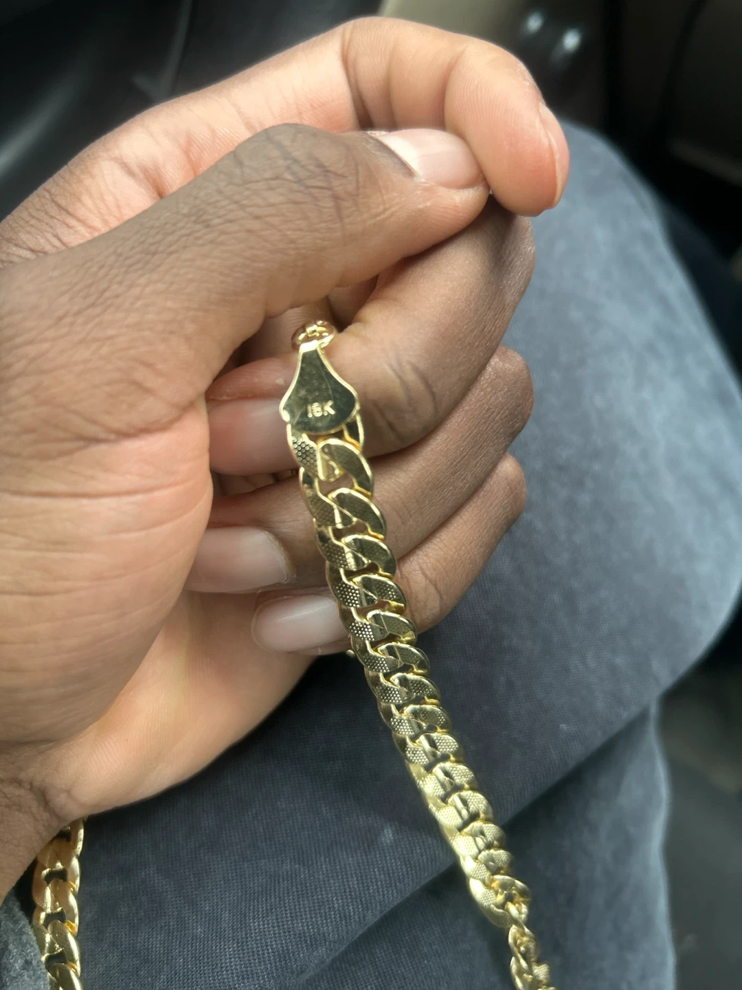 18K Gold Curb Link Chain - photo 2