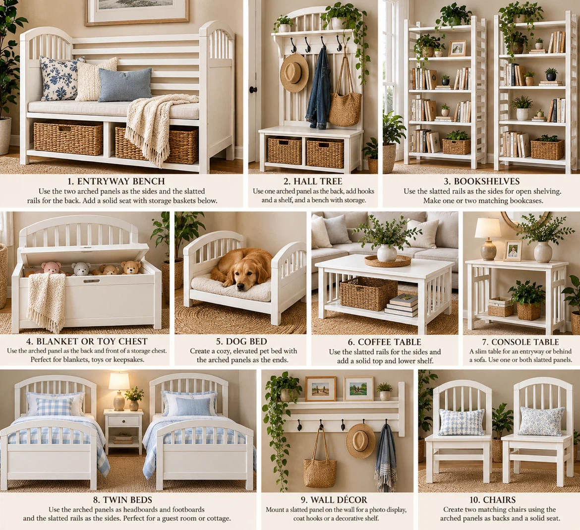 Cribs or crib parts for repurposing — examples shown. - photo 4