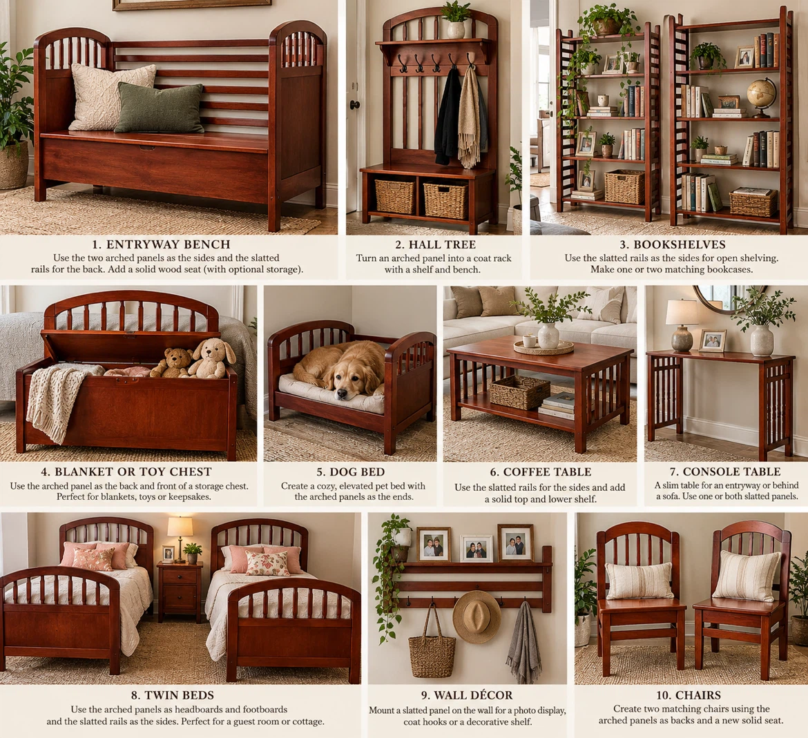 Cribs or crib parts for repurposing — examples shown. - photo 5