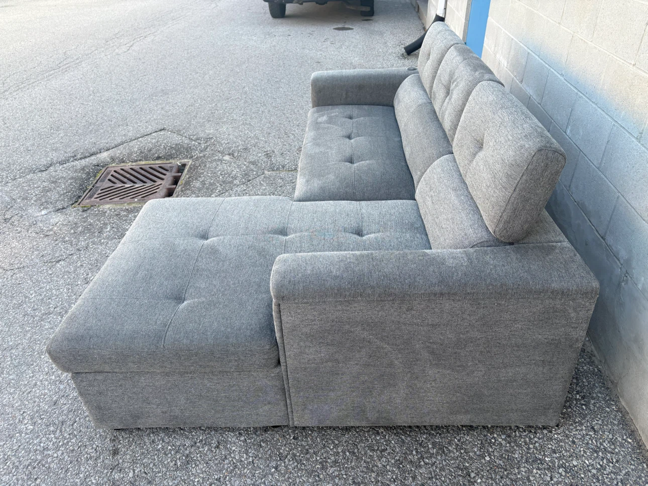 Grey Sectional Sofa Bed with Storage Cup Holder  - Free Delievry - photo 5