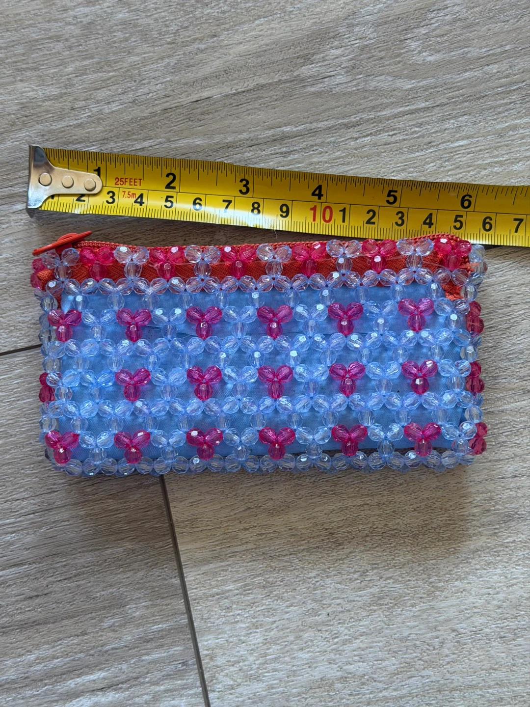 Beaded zipper pouch