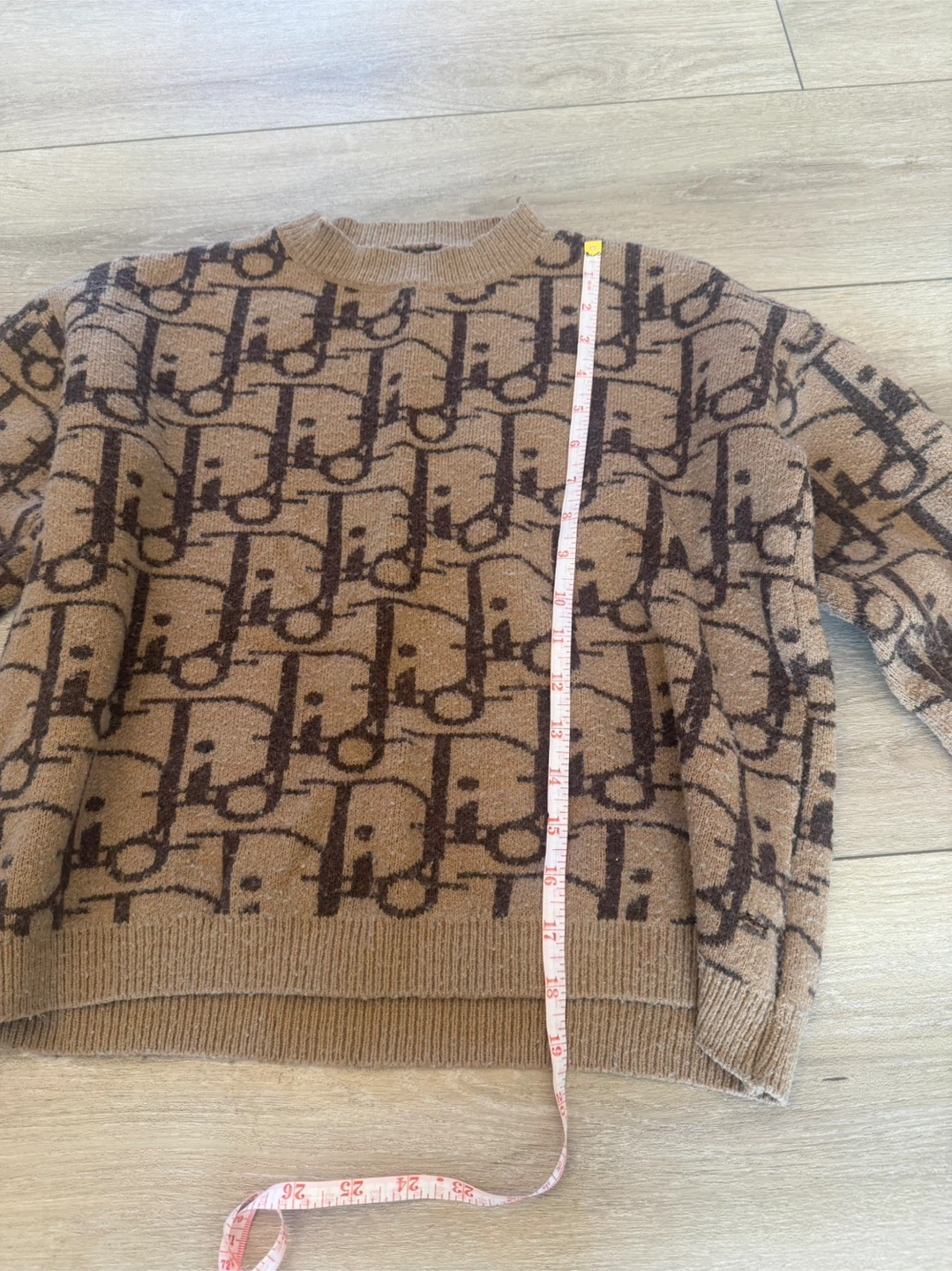 Brown pattern knit sweater - photo 2
