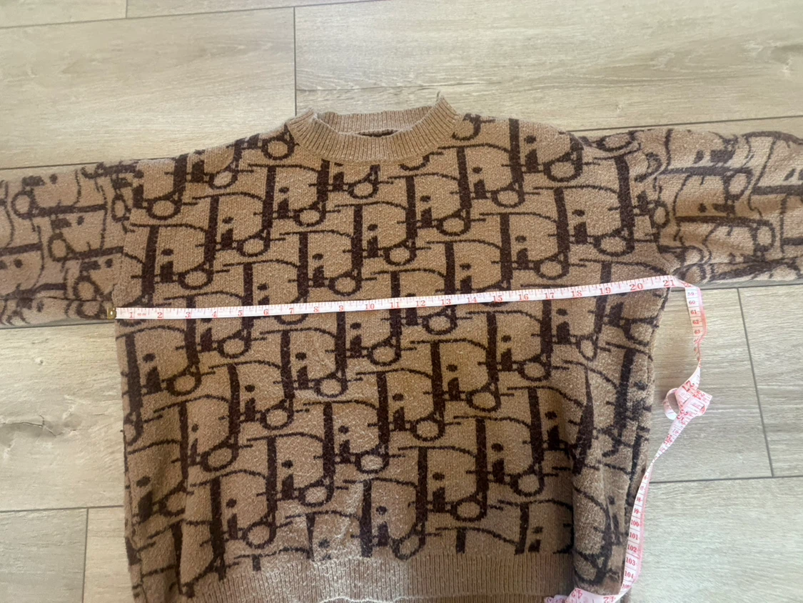 Brown pattern knit sweater - photo 3