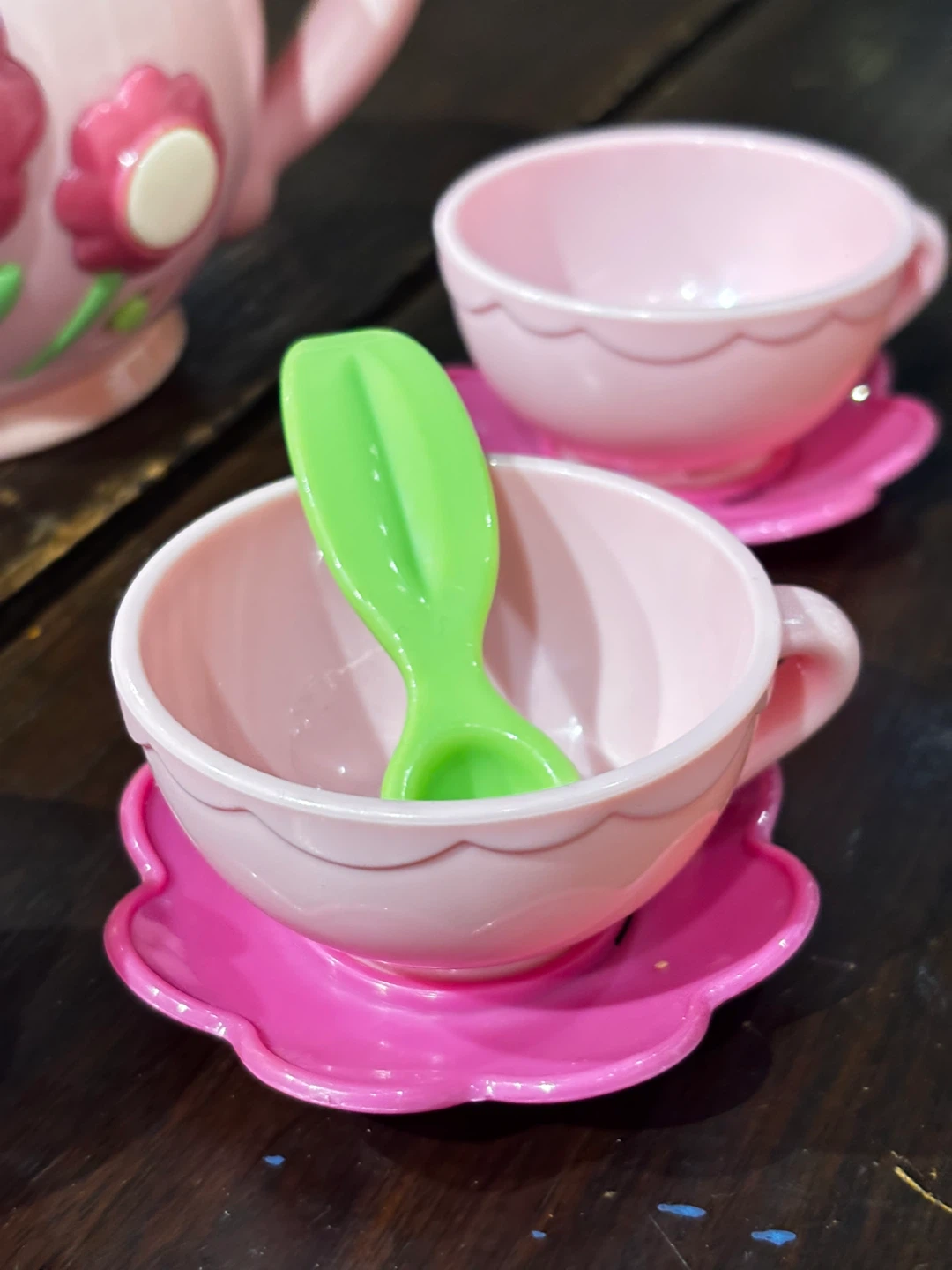 Pink Floral Toy Tea Set - photo 3