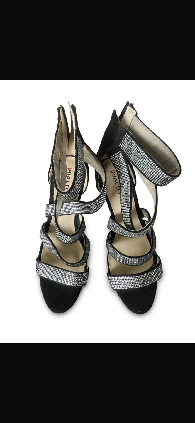 Rialto Black Rhinestone Stiletto Sandals - photo 2