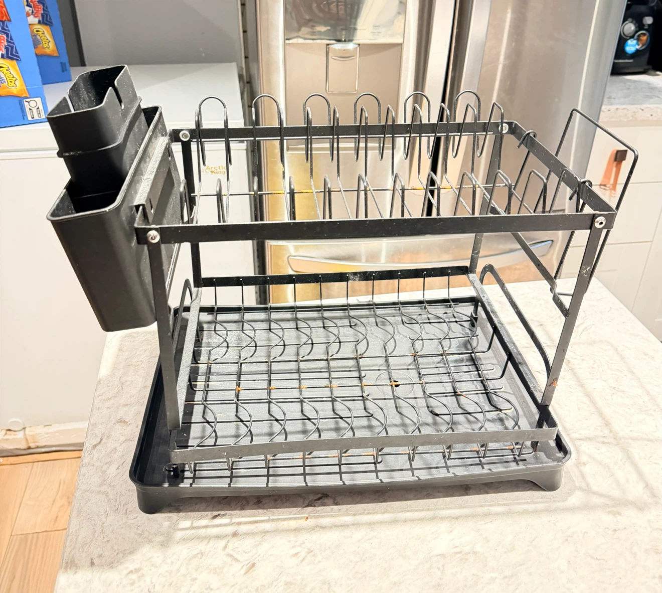 Two-Tier Black Dish Drying Rack