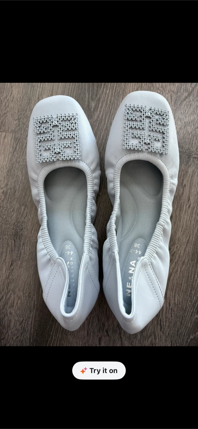 Jane & Na Light Grey Ballet Flats Size 38
