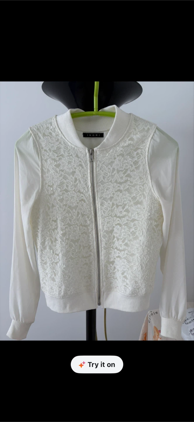 INGNI White Lace Bomber Jacket