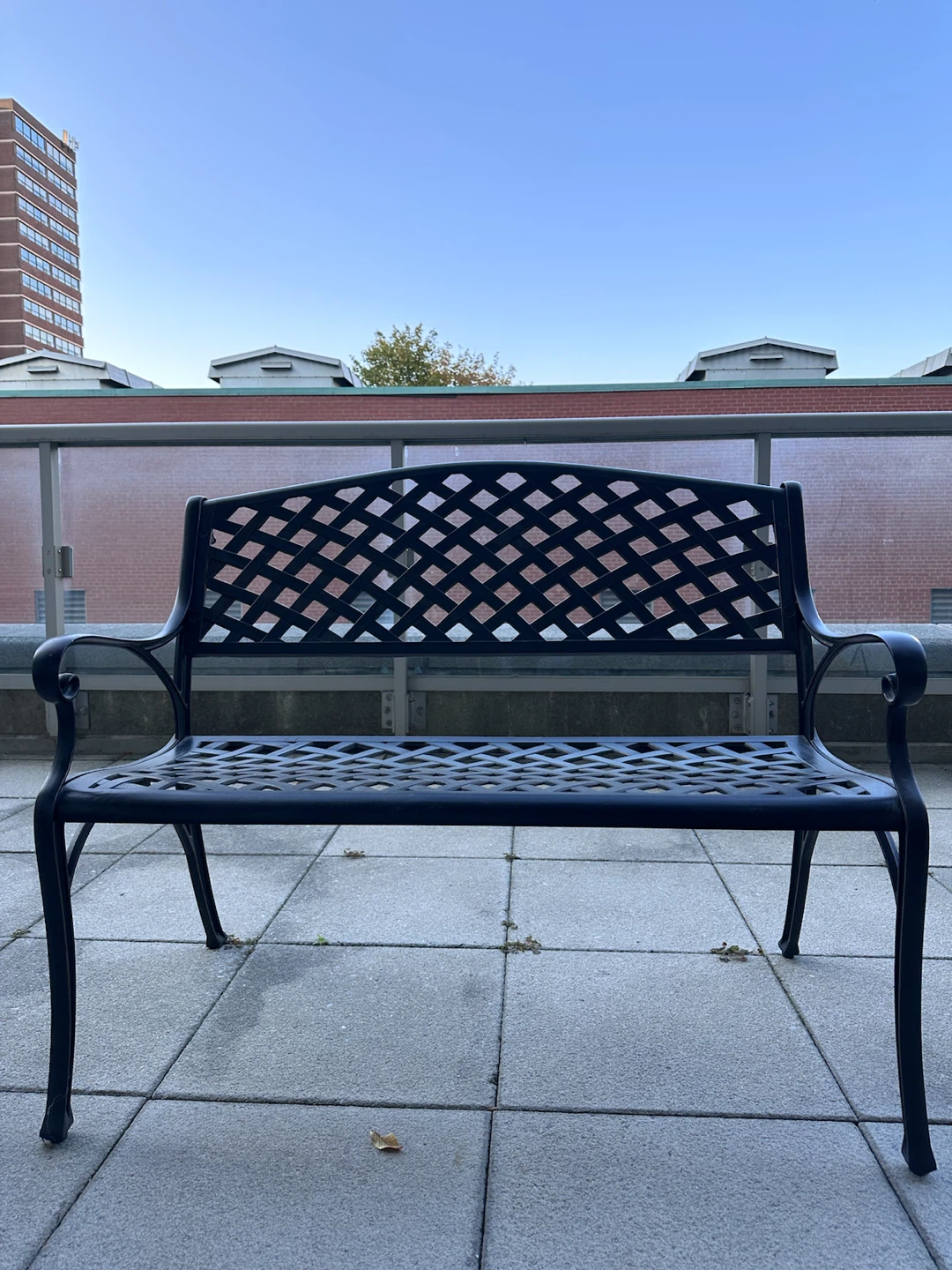 Black Metal Outdoor Bench - photo 2