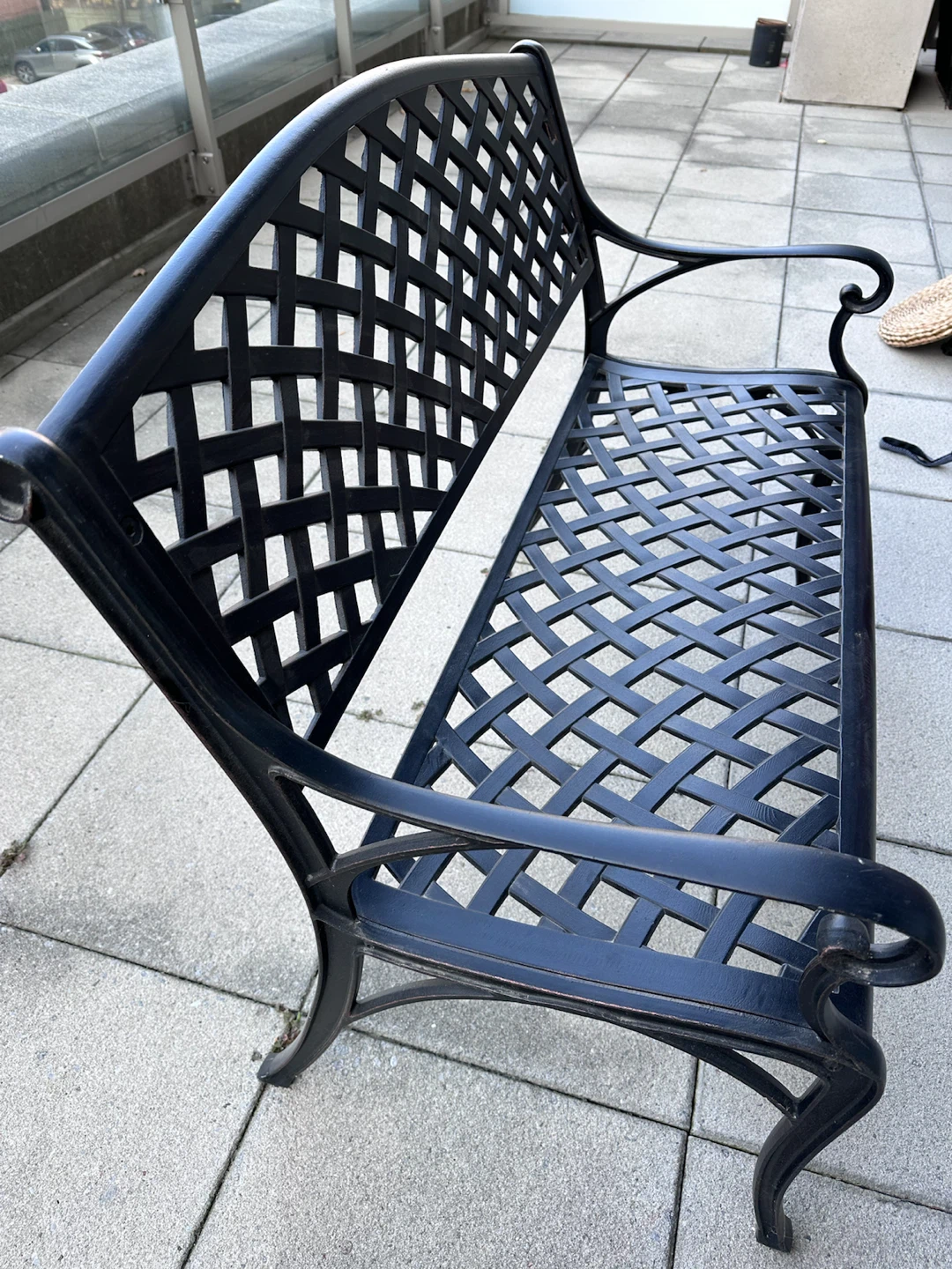 Black Metal Outdoor Bench - photo 3