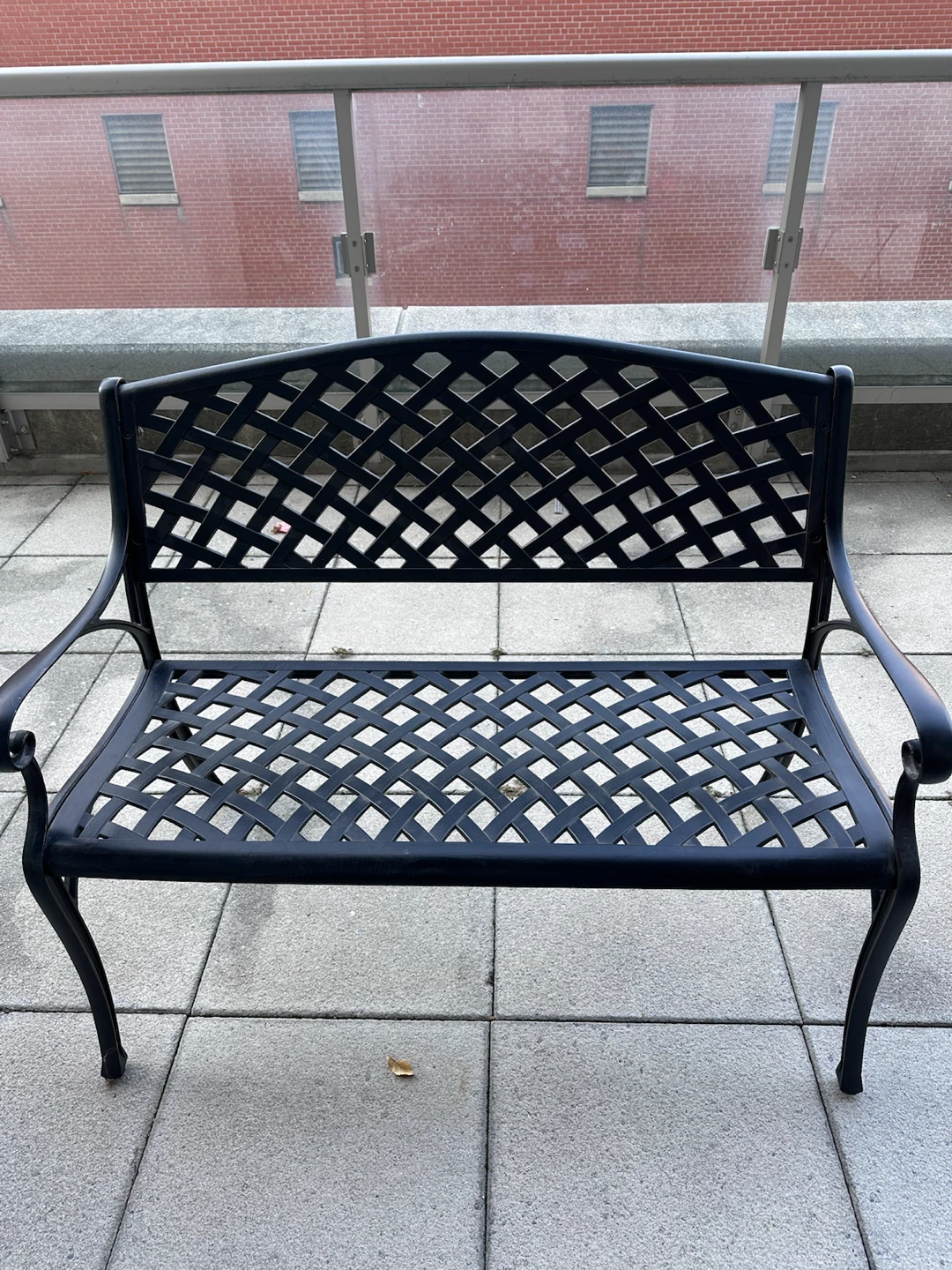 Black Metal Outdoor Bench - photo 4