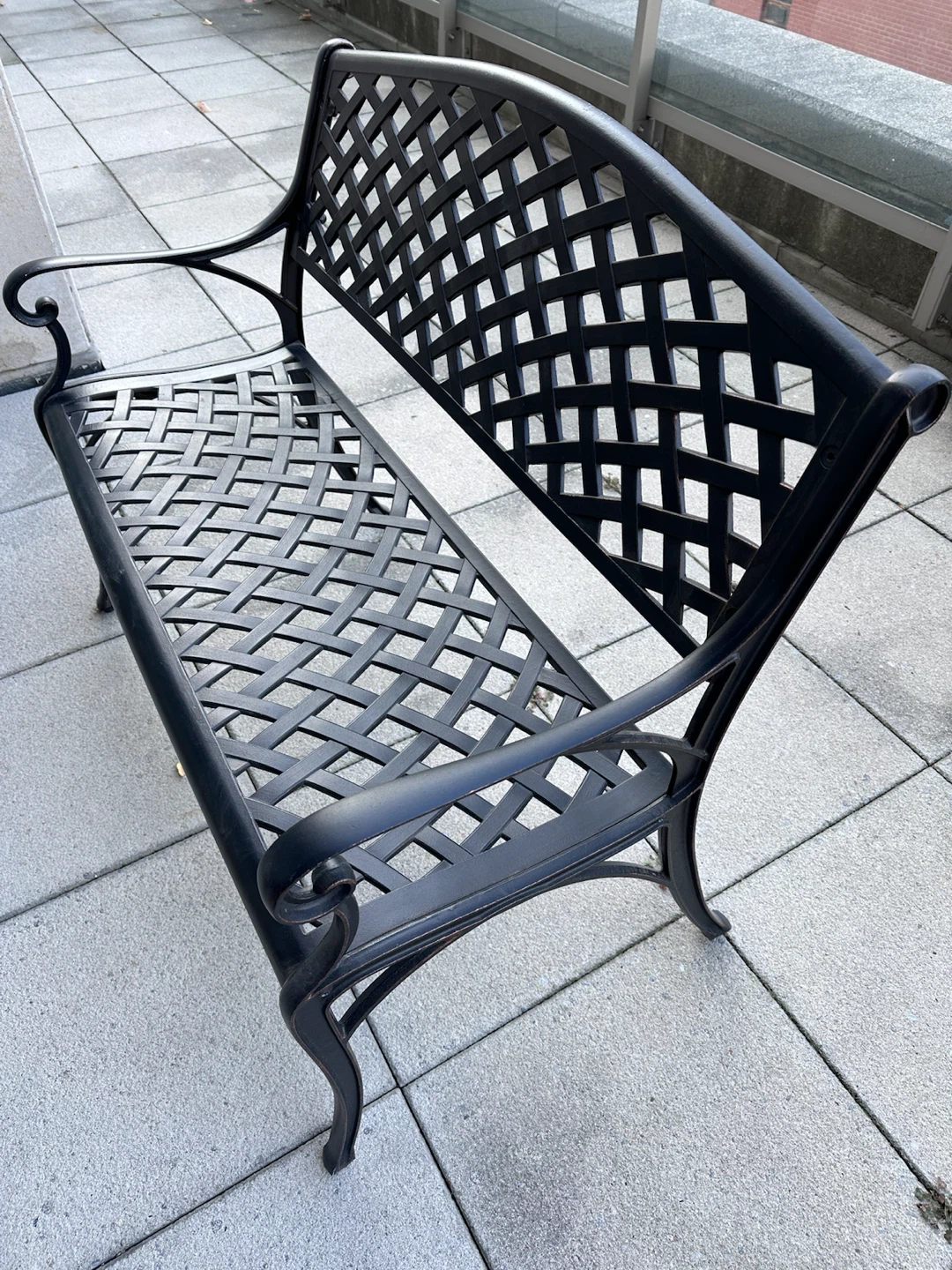 Black Metal Outdoor Bench - photo 5