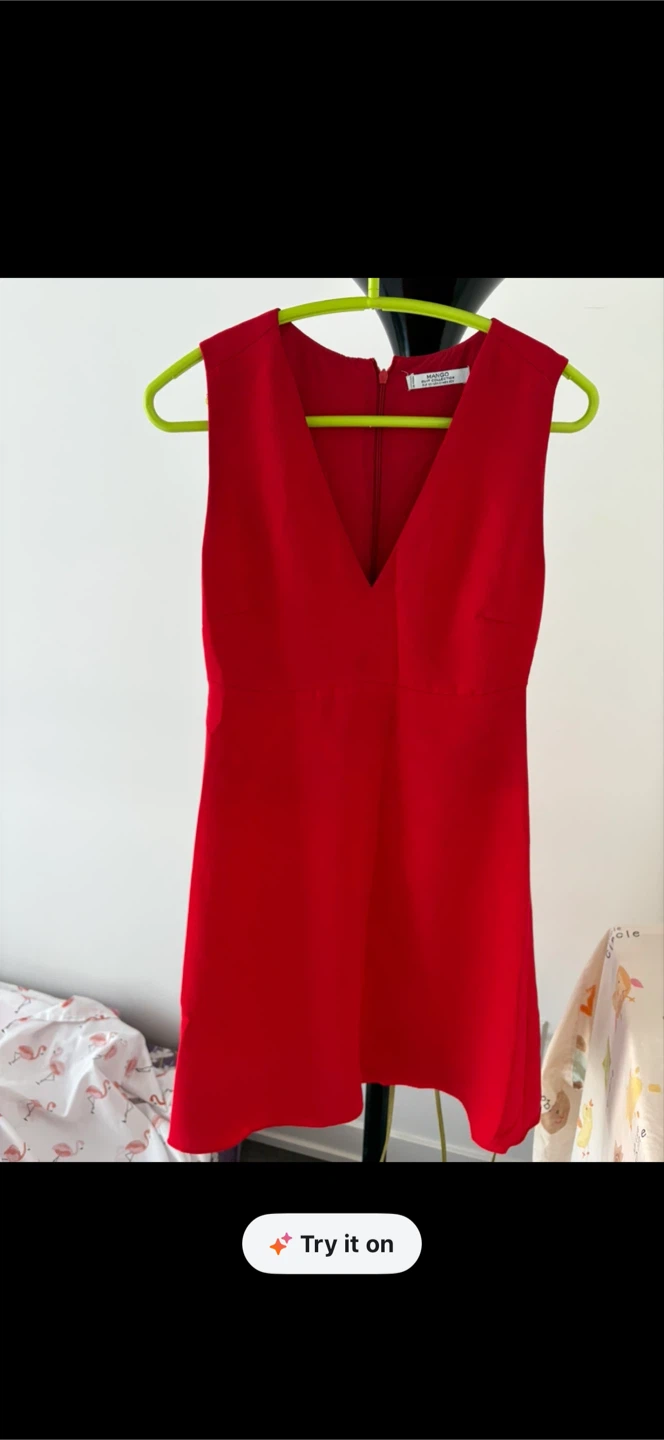 Mango Suit Collection Red Sleeveless Dress