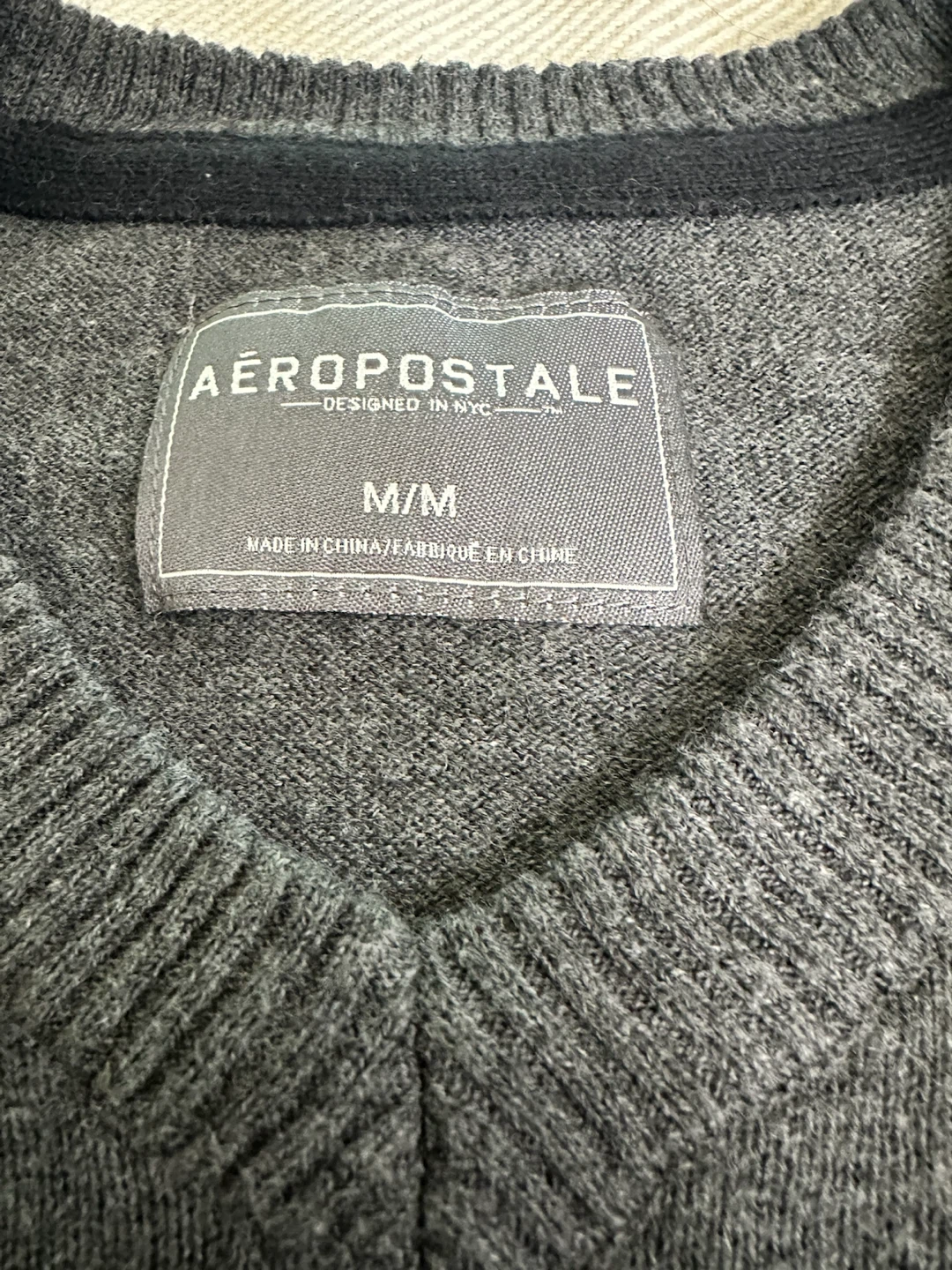 Aeropostale V-Neck Sweater - Gray - Size M - photo 2