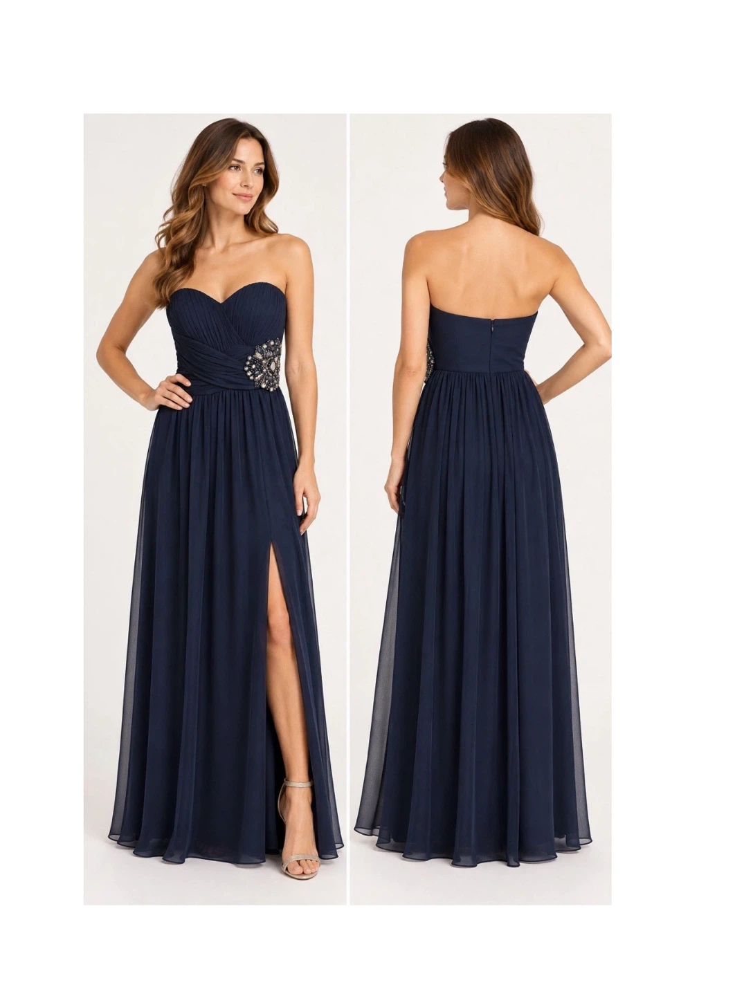 My Michelle Navy Strapless Dress