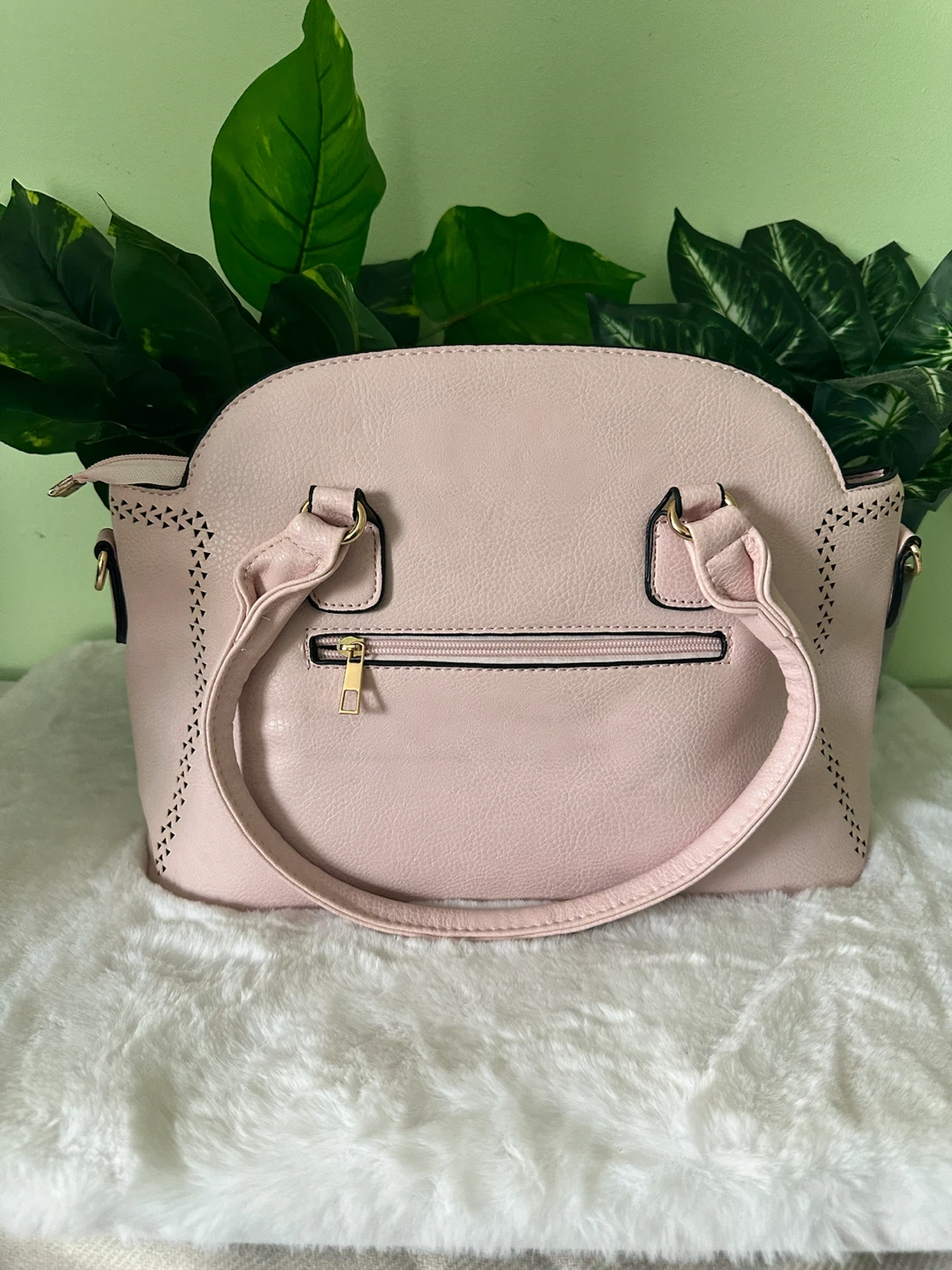 Pink Satchel Handbag with Detachable Strap - photo 2