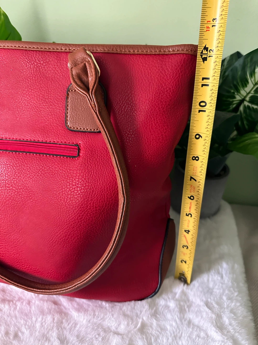 Red Faux Leather Tote Bag - photo 3