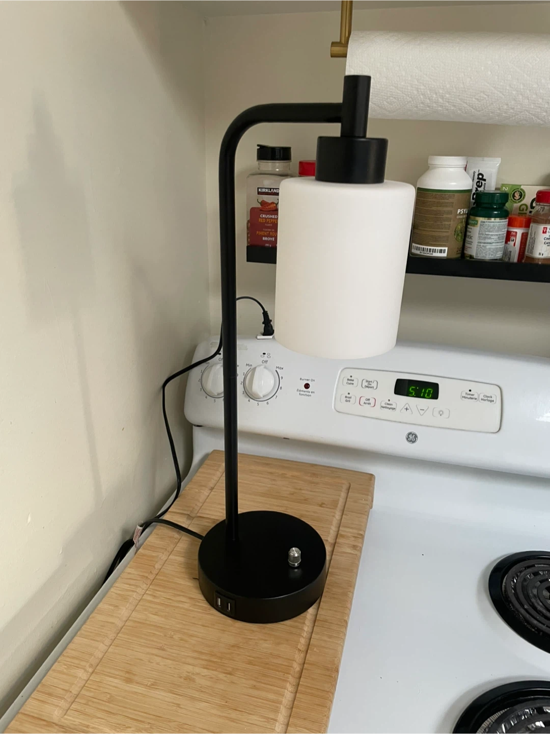 Black and white dimmable side table/night light