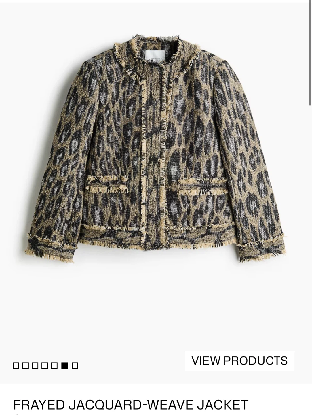 SOLD OUT! H&M Edition Frayed Jacquard-Weave Jacket