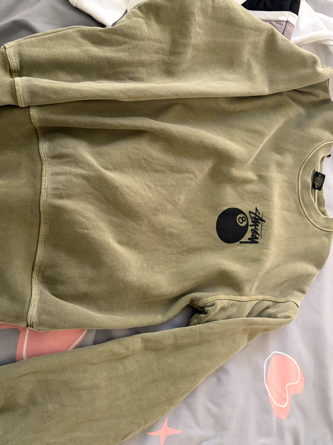 Stüssy 8-Ball Crewneck Sweatshirt Olive