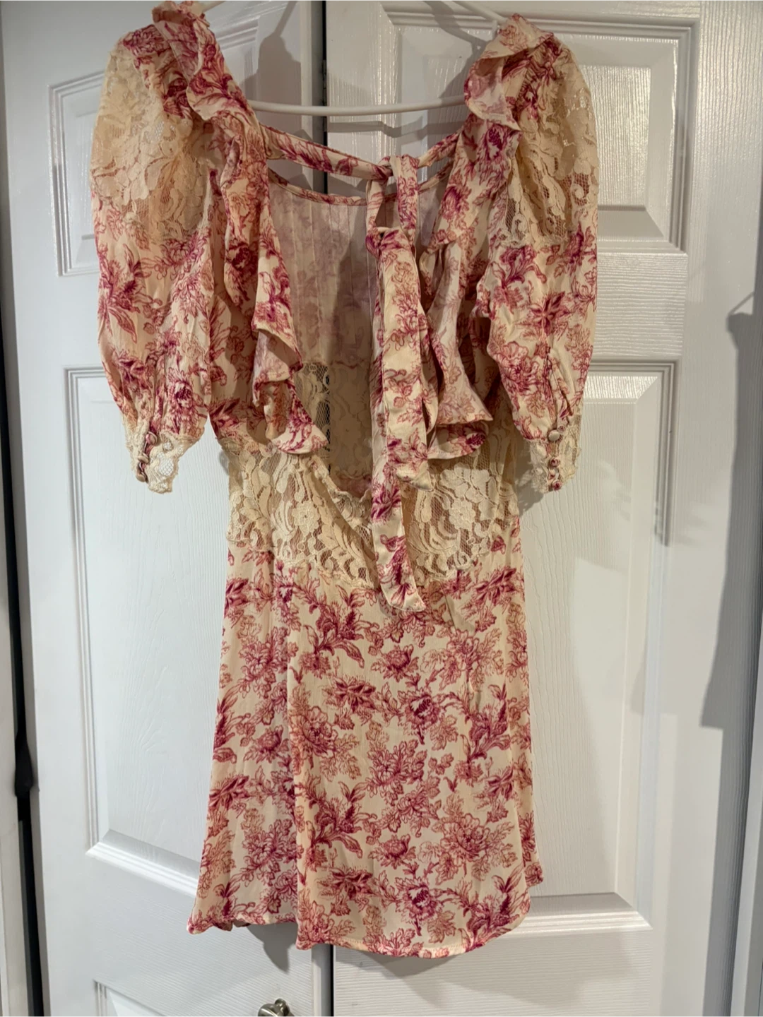 NEW Free People Floral Mini Dress with Lace Detail - photo 3