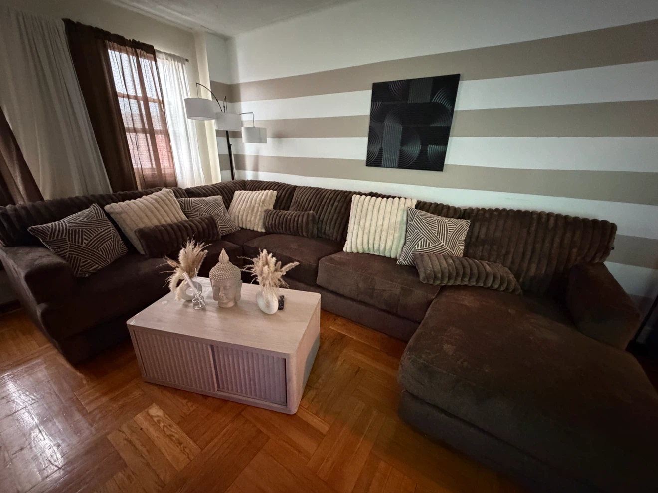 Large Chocolate Brown Sectional Sofa