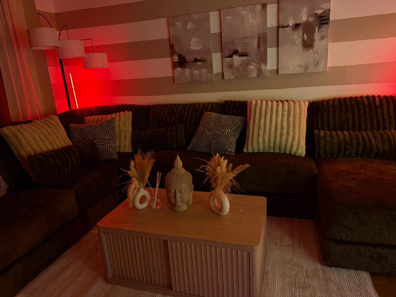 Large Chocolate Brown Sectional Sofa - photo 2