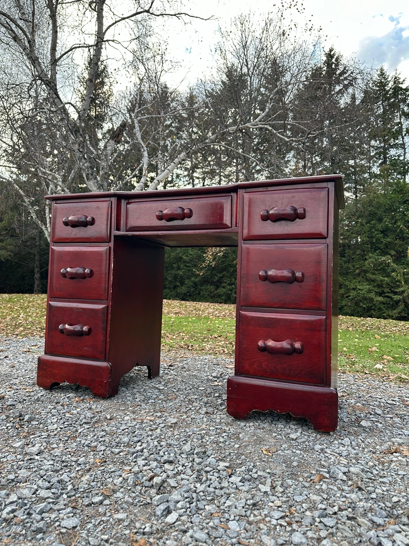 Vintage Solid Wood Cherry Finish Desk (CAN DELIVER) - photo 2